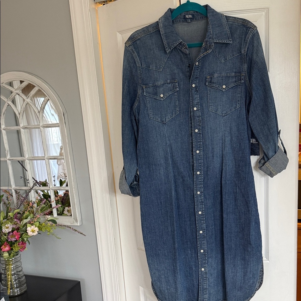 Reba Denim Blue Shirt Dress